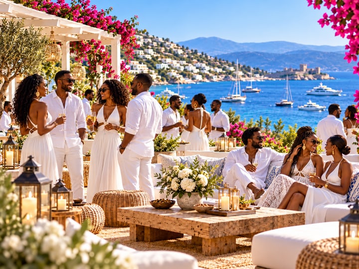 Bodrum terrace overlooking the sea