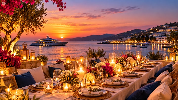 Luxury waterside dining and celebration